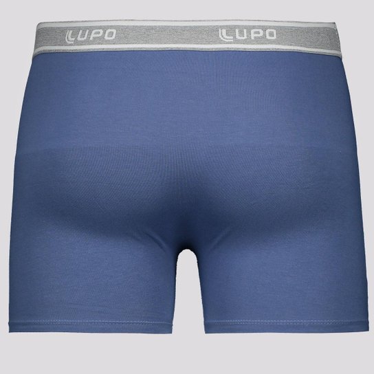 Cueca Boxer Lupo Algodão com Elastano Azul