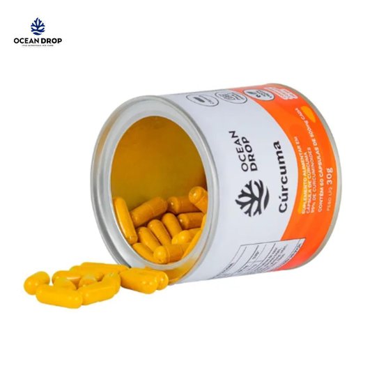 Cúrcuma 100% Vegetal 500mg 60 Capsulas Ocean Drop