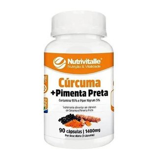 Curcuma 95% + Pimenta Preta 5% / 1400mg Nutrivitalle 90 Cápsulas