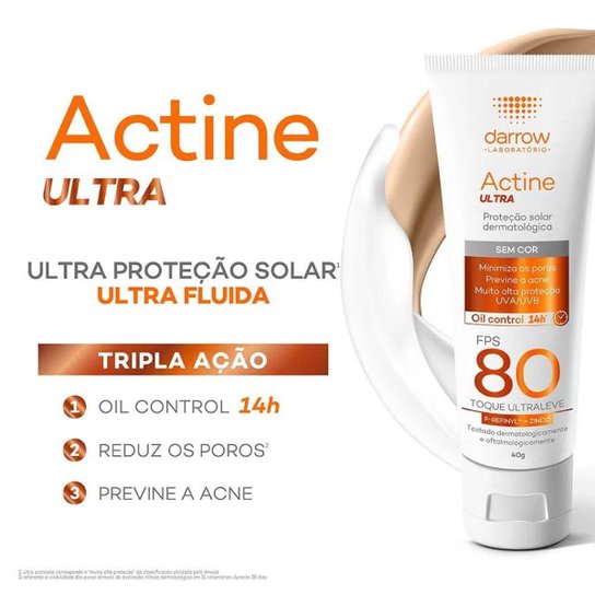Darrow Actine Ultra Kit com 2 Unidades – Protetor Solar Facial FPS80 – 40g Kit