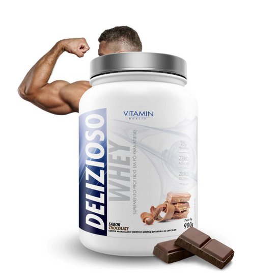 Delizioso Whey Vh Baunilha Chocolate Morango 900g