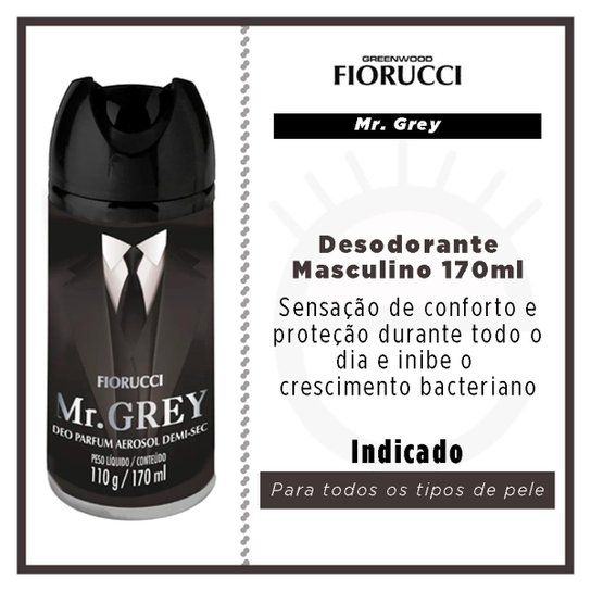Desodorante Aerosol Fiorucci Mr. Grey 170ml