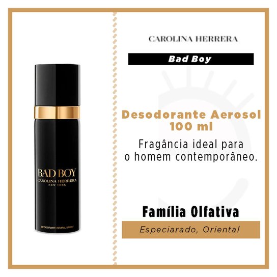 Desodorante Masculino Aerosol Carolina Herrera Bad Boy 100ml