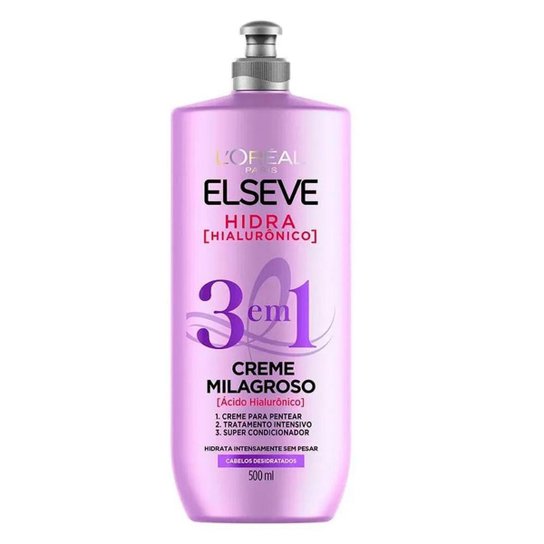 Elseve Creme Milagroso 3 em 1 Hidra Hialurônico 500ml