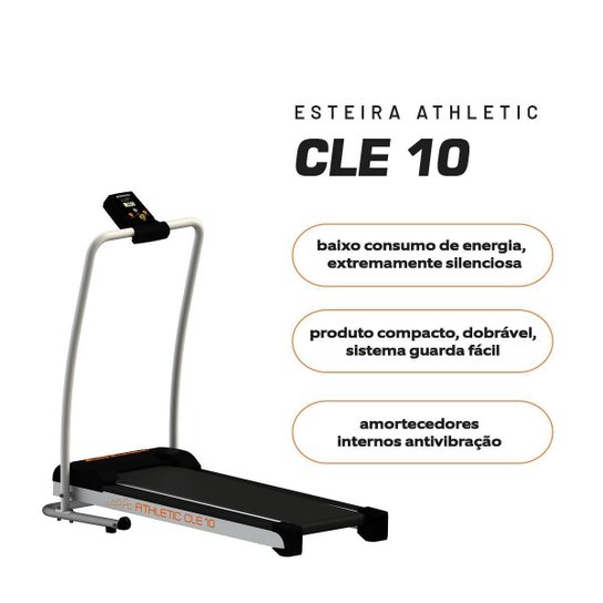 Esteira Elétrica Athletic CLE 10 10km/h Bivolt Suporta 100kg