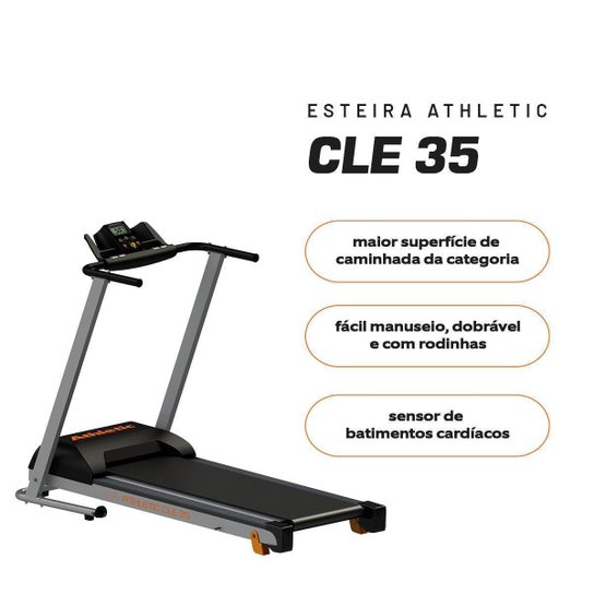 Esteira Elétrica Athletic CLE 35 Residencial Bivolt 13km/h