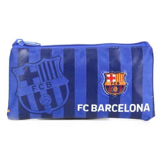 Estojo Escolar Barcelona Simples Flat Blaugrana