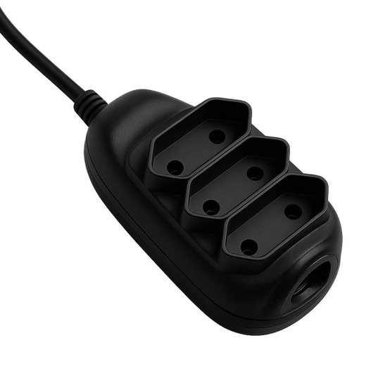 Extensão Elgin Multipla com 3 tomadas - 5 Metros - 10A - Padrão 2 pinos - Preto - 46REX203005M