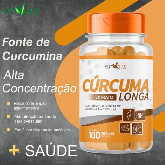 Extrato Cúrcum Longa Pura 100 cápsulas
