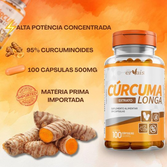 Extrato Cúrcum Longa Pura 100 cápsulas