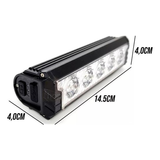 Farol Bike 5 Leds 20.000 Lumens 10.000mah Com 2 Suportes