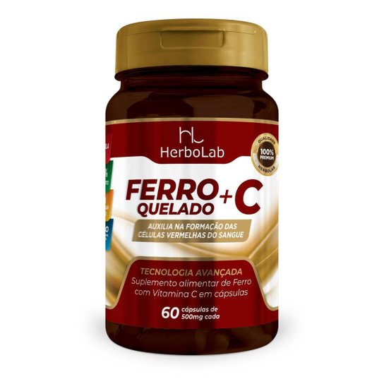 FERRO QUELADO + VITAMINA C - 60 CAPS - SUPER CONCENTRADO