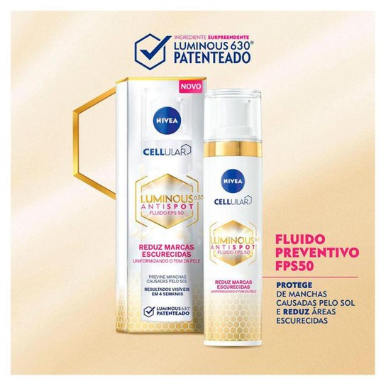 Fluido Facial Anti-manchas Nivea Luminous 630º FPS50 40ml