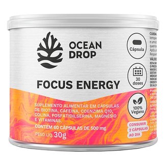 Focus Energy 60 Cáps 500mg Fosfatidilserina Cafeína Coq10 Colina Ocean Drop