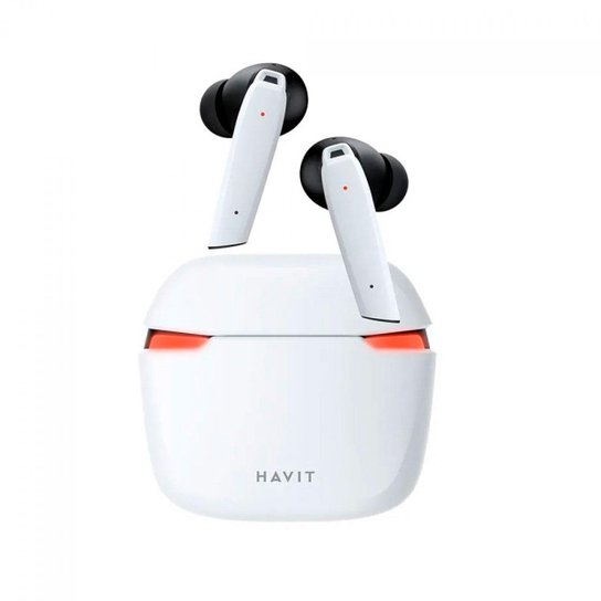 Fone de Ouvido Bluetooth Intra-Auricular Havit TW929 Pro - Microfone - TWS - Case carregador Branco