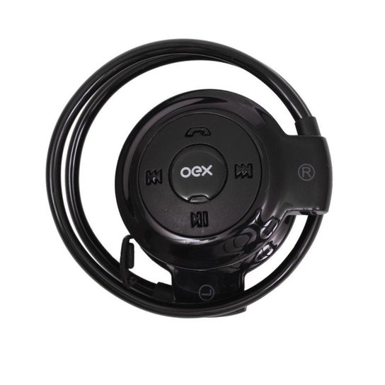 FONE DE OUVIDO BLUETOOTH OEX HS308 SPIN ESPORTIVO PRETO