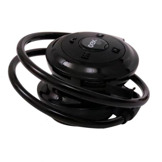 FONE DE OUVIDO BLUETOOTH OEX HS308 SPIN ESPORTIVO PRETO