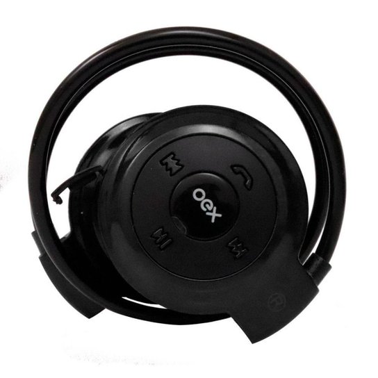FONE DE OUVIDO BLUETOOTH OEX HS308 SPIN ESPORTIVO PRETO