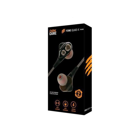 Fone De Ouvido Gamer Intra Auricular Quad-X OEX Game FN500