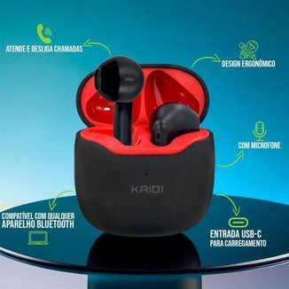 Fone de Ouvido Kaidi 771 Bluetooth 5.1 KD-771 TWS Touch 775 5603 5602 Cor: