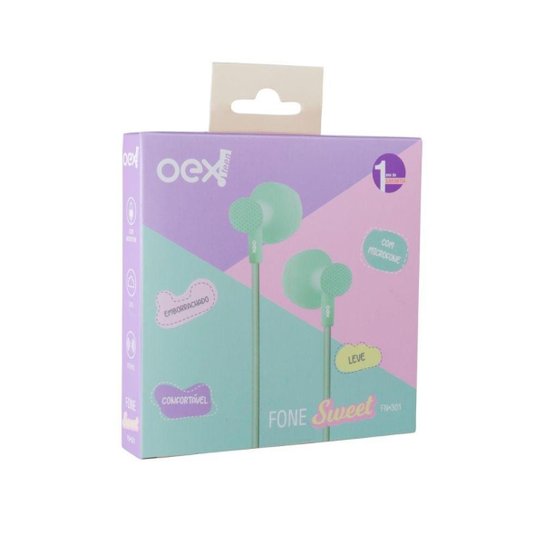Fone De Ouvido Sweet Com Microfone Oexteen Fn301 Verde