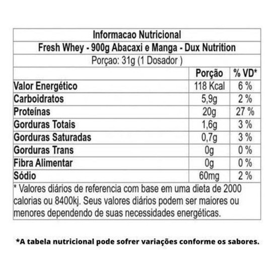 Fresh Whey Protein (900g) Dux Nutrition