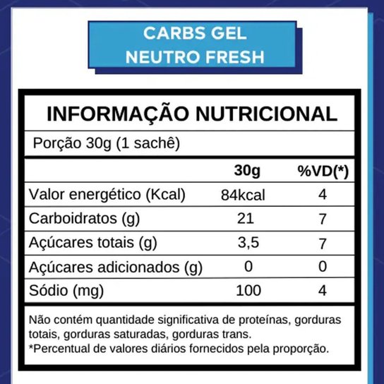 Gel Carbs Sabor Neutro Fresh 30g - Dobro
