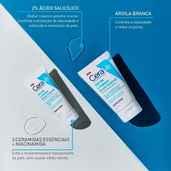 Gel de Limpeza Facial Cerave Acne Control 140g