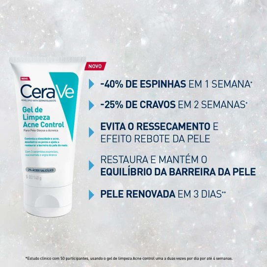Gel de Limpeza Facial Cerave Acne Control 140g