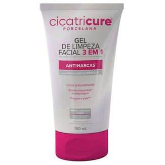 Gel de Limpeza Facial Cicatricure Porcelana 3 em 1 Antimarcas 150ml