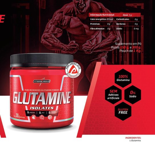 Glutamina 300g Pure Glutamine Isolated -