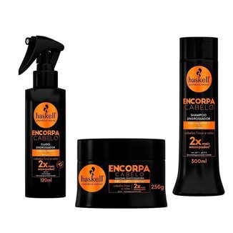 Haskell Encorpa Cabelo Kit - Finalizador + Máscara + Shampoo Kit