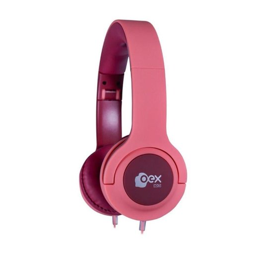 HEADSET KIDS OEX KIDS HS317 SUGAR DOBRÁVEL ROSA E CEREJA