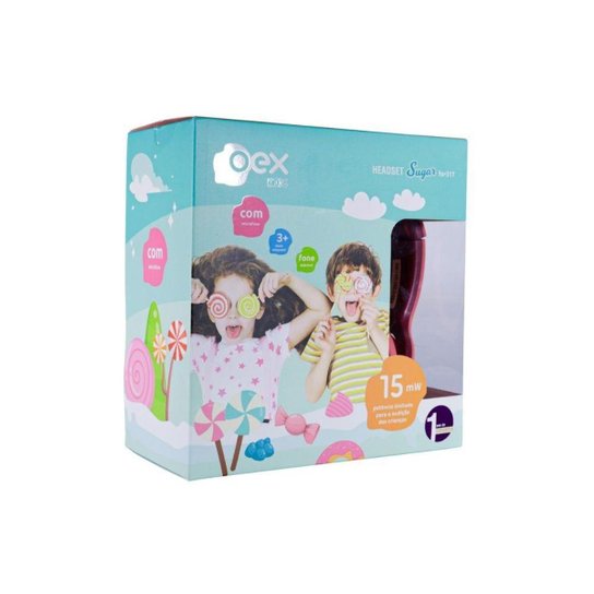 HEADSET KIDS OEX KIDS HS317 SUGAR DOBRÁVEL ROSA E CEREJA