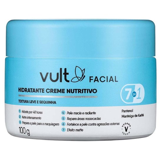 Hidratante Creme Facial Nutritivo 7 em 1 Vult 100g