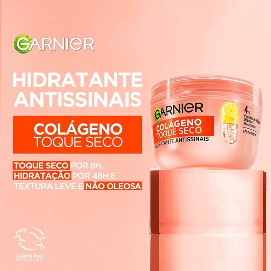 Hidratante Facial Antissinais Garnier Skin Colágeno Toque Seco 85g