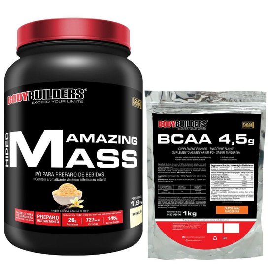 Hiper Amazing Mass 1,5Kg +Bcaa 4,5 1kg-Bodybuilders