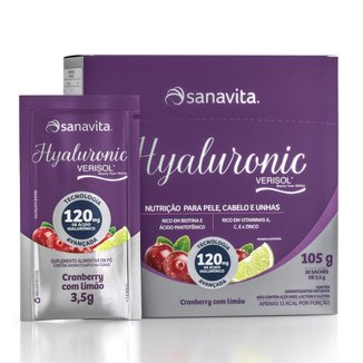 Hyaluronic Verisol® - Cranberry com limão - Display 30 sachês