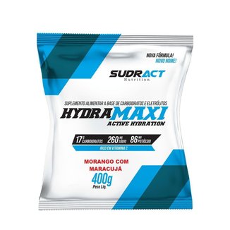 Hydramaxi Isotônico em Pó - 400g Refil Morango com Maracujá - Sudract Nutrition