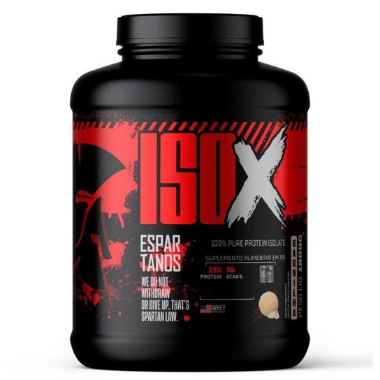 ISO X Whey Protein Isolada Blend Complex 100% Pure Suplemento em Pó 1,8KG - Espartanos