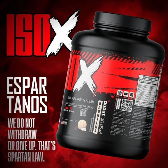 ISO X Whey Protein Isolada Blend Complex 100% Pure Suplemento em Pó 1,8KG - Espartanos
