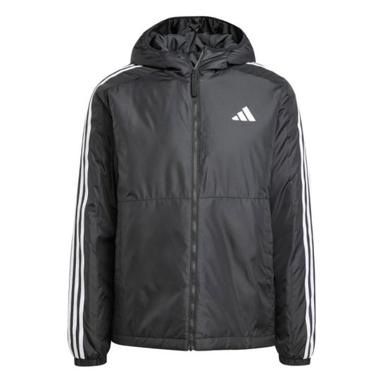 Jaquela Adidas Puffer Bobojaco Isolamento 3 Listras Com Capuz Masculina