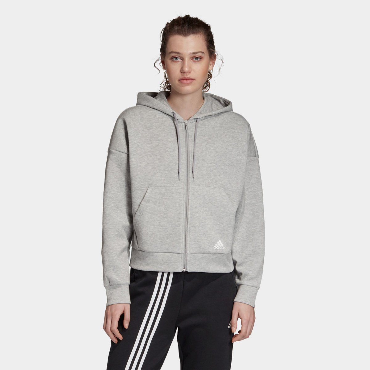 jaqueta adidas feminina cinza