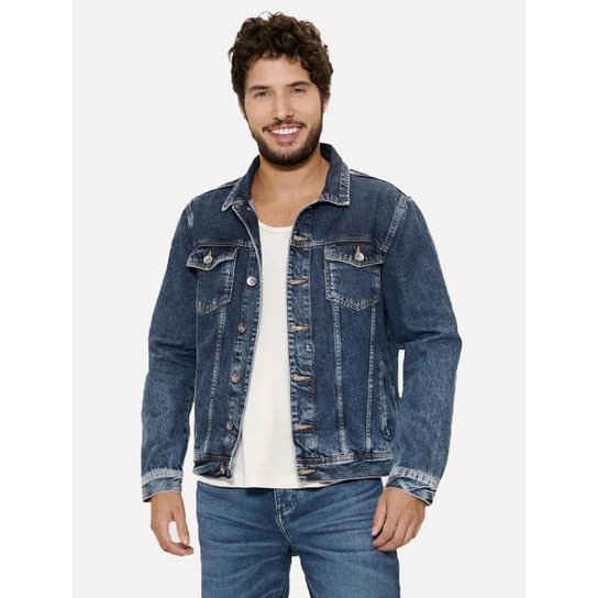 Jaqueta Aramis Jeans Masculina Sky Denim Azul Médio