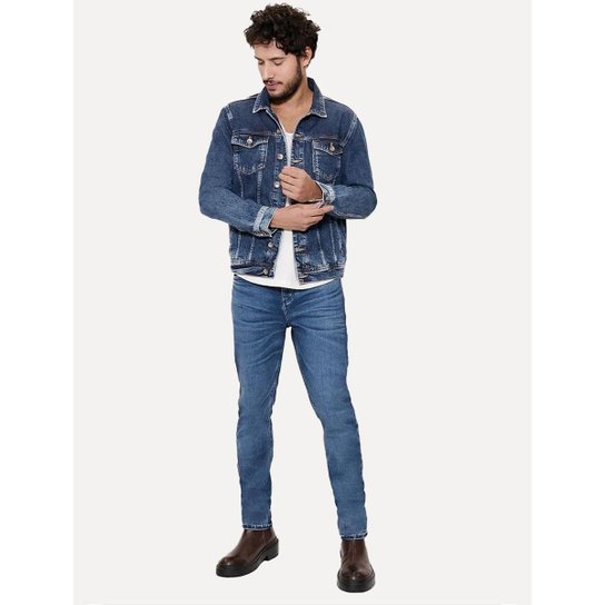 Jaqueta Aramis Jeans Masculina Sky Denim Azul Médio