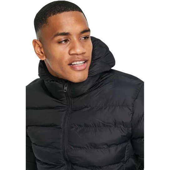 Jaqueta Bobojaco Masculino Casaco Puffer com Capuz Removível