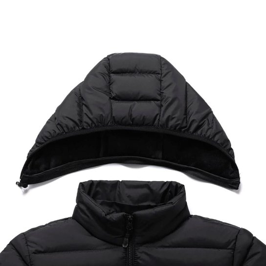 Jaqueta Bobojaco Masculino Casaco Puffer com Capuz Removível