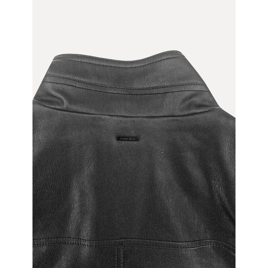 Jaqueta Calvin Klein PU Pocket Preta