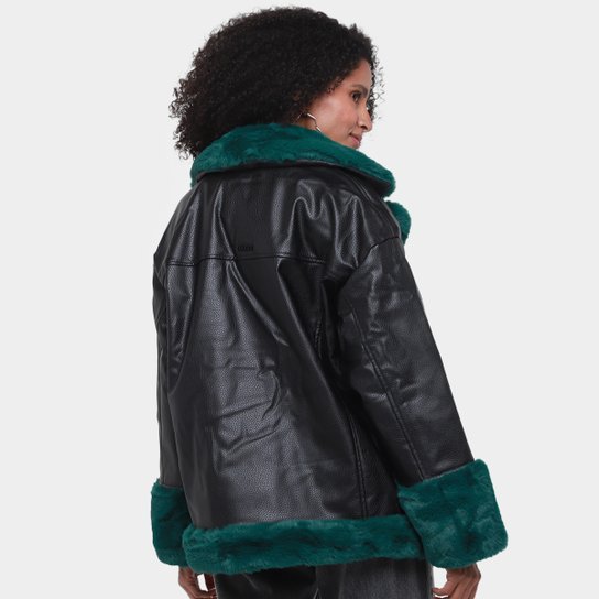 Jaqueta Colcci Detalhes Pelúcia Feminina