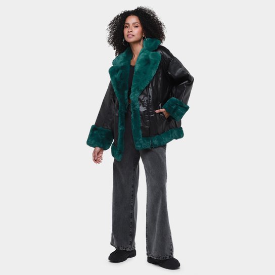 Jaqueta Colcci Detalhes Pelúcia Feminina